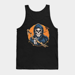 Grim Reaper Tattoo - Embrace the Shadows with Death's Embrace Ink Tank Top
